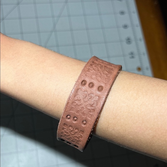Handmade Other - Brown Leather Embossed Bracelet
